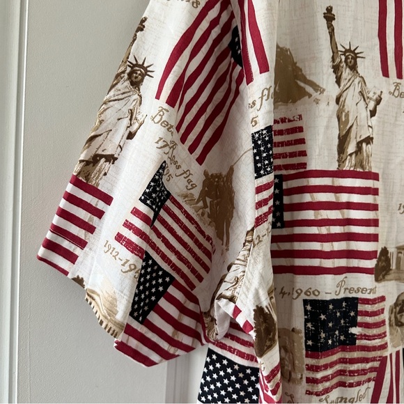 Cotton Traders American Flag Patriotic Button-Up Shirt Shirt USA Men's Size XL - Picture 6 of 16